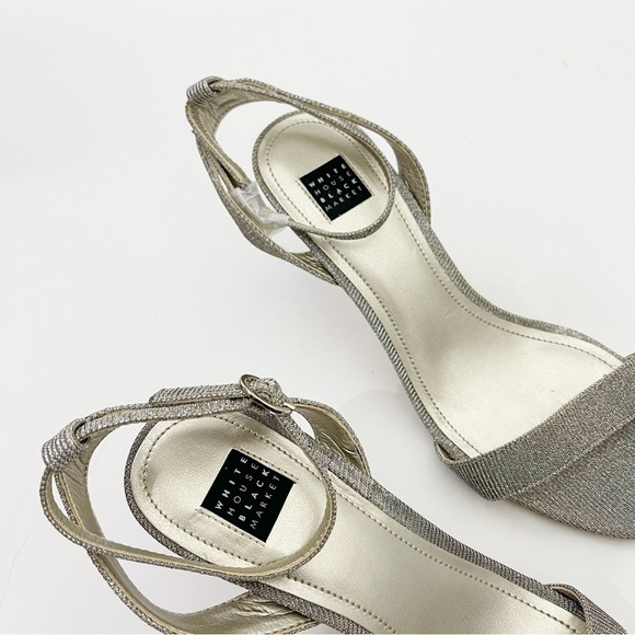 White House Black Market Silver Heels Size 7 1/2 - Picture 8 of 10